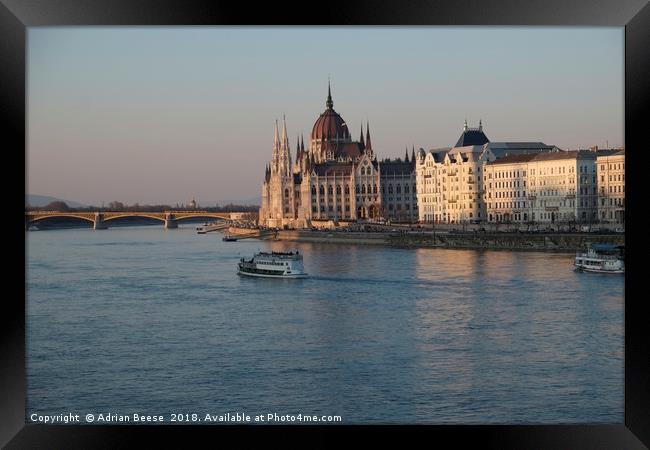 Hungarian Parliament Building Budapest Framed Print by Adrian Beese