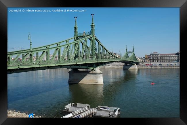 Liberty Bridge Budapest Framed Print by Adrian Beese