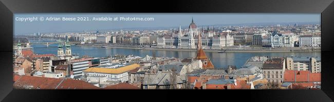 Panoramic picture of Budapest and River Danube Framed Print by Adrian Beese