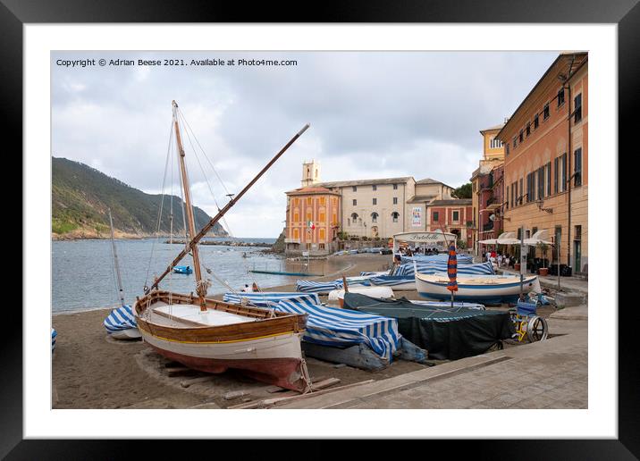Sestri Levante Poets Bay  Framed Mounted Print by Adrian Beese