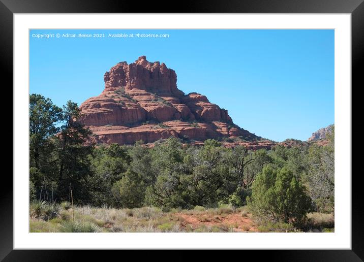 Bell Tower Rock Sedona Framed Mounted Print by Adrian Beese