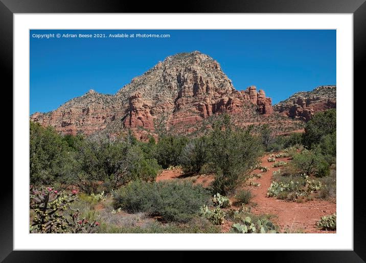 Sedona Mountain Framed Mounted Print by Adrian Beese