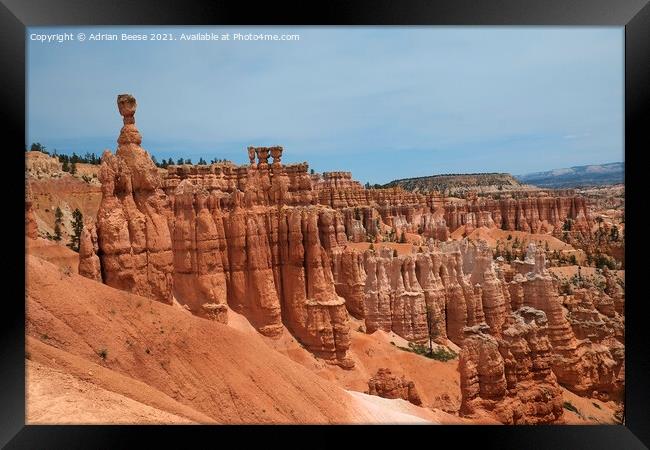 Crimson Hoodoos Bryce Canyon National Park Framed Print by Adrian Beese