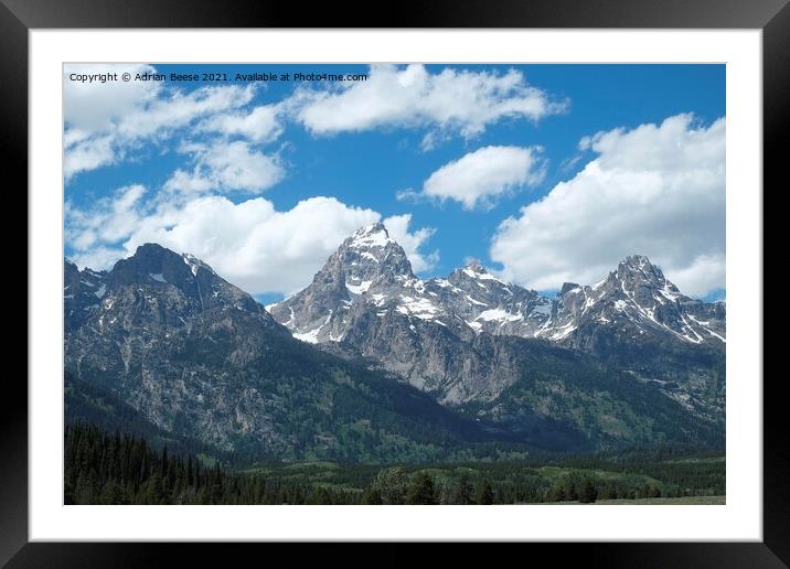 The Grand Teton Mountain Range Framed Mounted Print by Adrian Beese