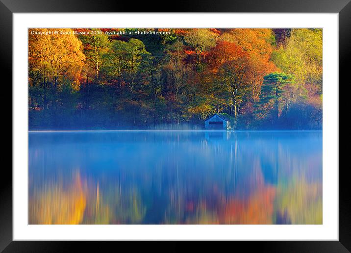 Misty Autumn Morning at Rydal Water Framed Mounted Print by Dave Massey