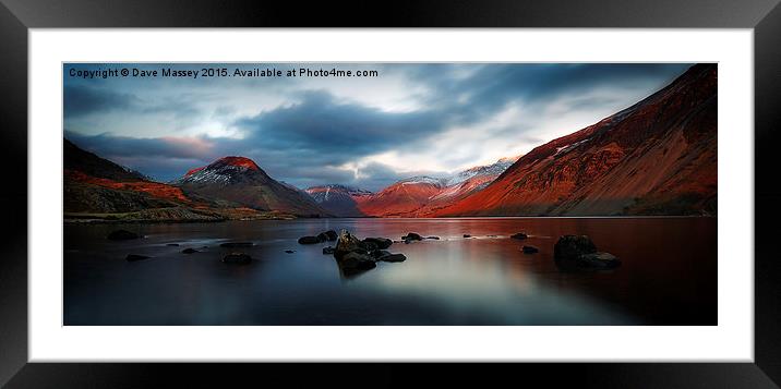 Red Wast Water Framed Mounted Print by Dave Massey