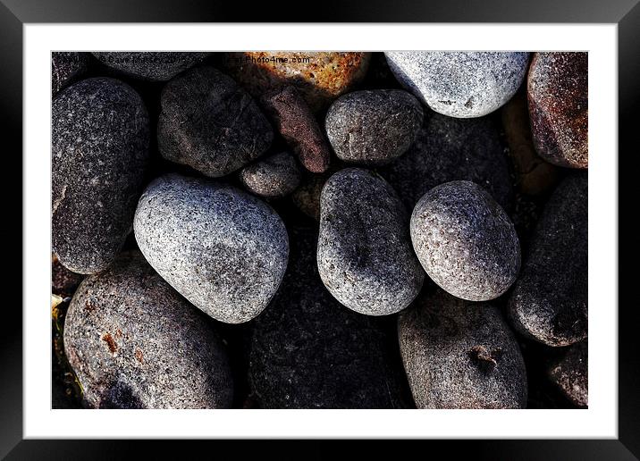 Vivid Pebbles Texture Framed Mounted Print by Dave Massey