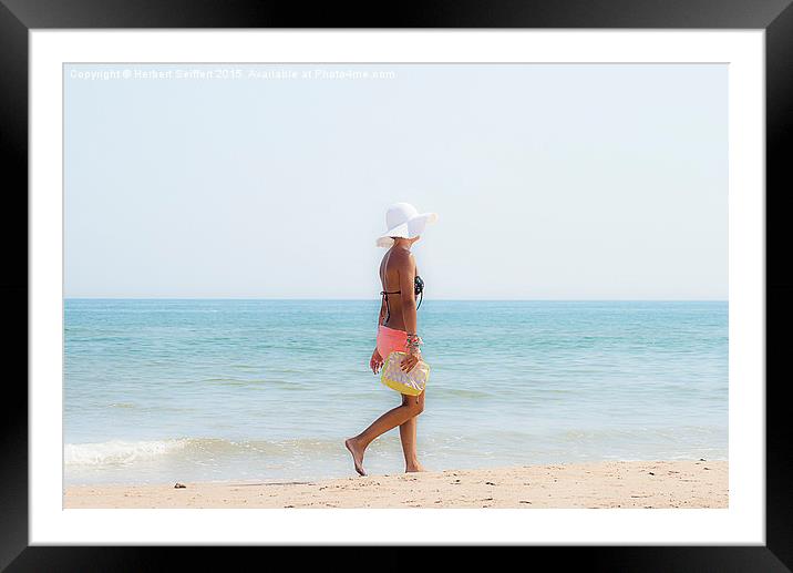 Beauty on the beach Framed Mounted Print by DeniART 