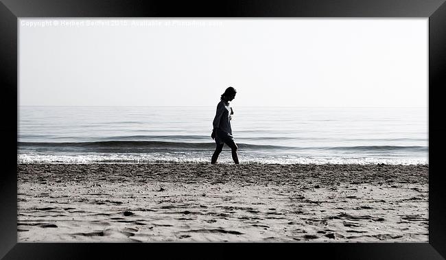  Walk on the beach Framed Print by DeniART 