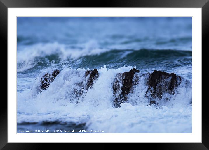 Strong waves III Framed Mounted Print by DeniART 