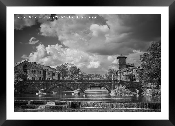 Clouds over the River Kent in Kendal...            Framed Mounted Print by Andy Blackburn