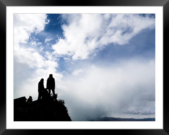 Climbers on a peak Framed Mounted Print by Brent Olson