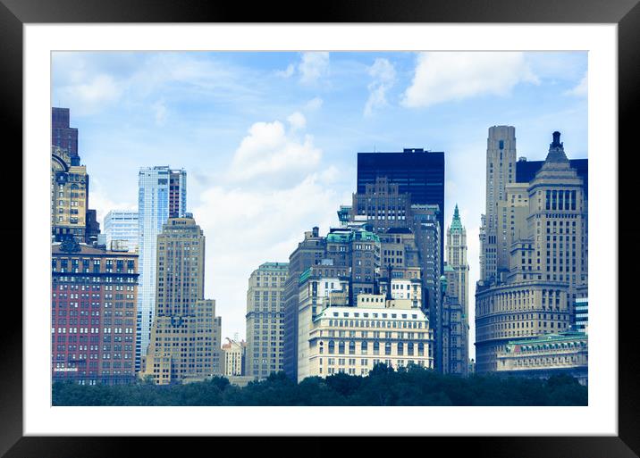  Manhattan from the water Framed Mounted Print by Brent Olson