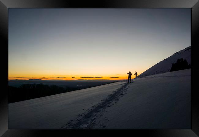 Backcountry Skiing in the La Sal  Mountains, Utah. Framed Print by Brent Olson