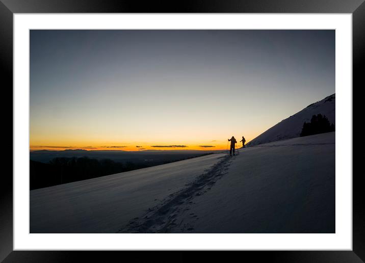 Backcountry Skiing in the La Sal  Mountains, Utah. Framed Mounted Print by Brent Olson