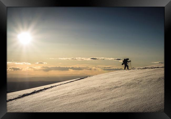 Back Country Skiing in the La Sal  Mountains, Utah Framed Print by Brent Olson