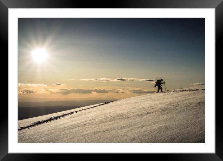 Back Country Skiing in the La Sal  Mountains, Utah Framed Mounted Print by Brent Olson