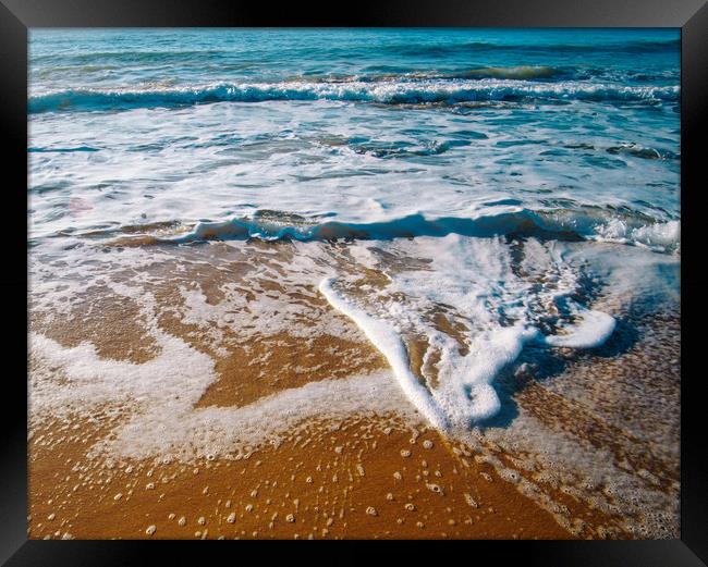 waves on the shore Framed Print by Brent Olson