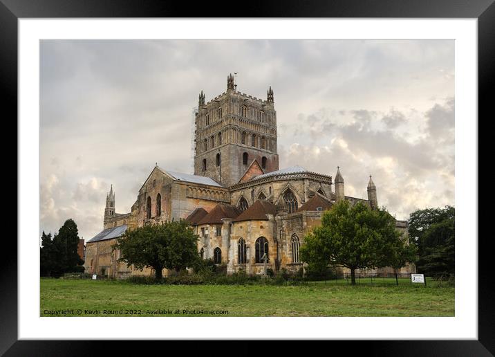 Tewkesbury Abbey Church England Framed Mounted Print by Kevin Round