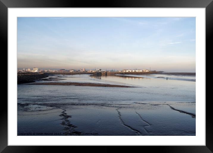 Cardiff Bay Mudflats at low tide Framed Mounted Print by Kevin Round