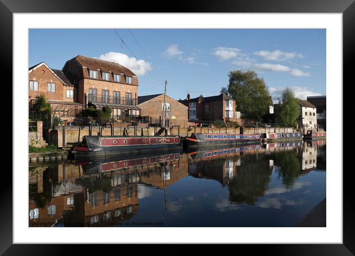 Canal Boats Tewkesbury Framed Mounted Print by Kevin Round
