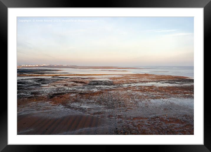Penarth beach winter Framed Mounted Print by Kevin Round