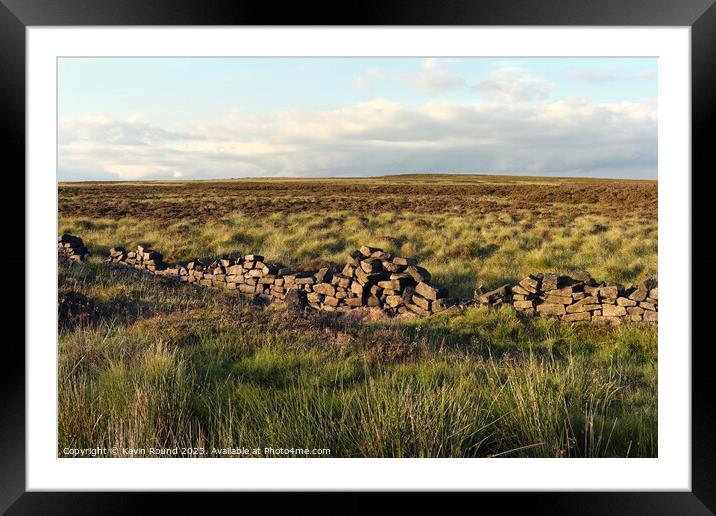 Outdoor field Stanage wall Framed Mounted Print by Kevin Round