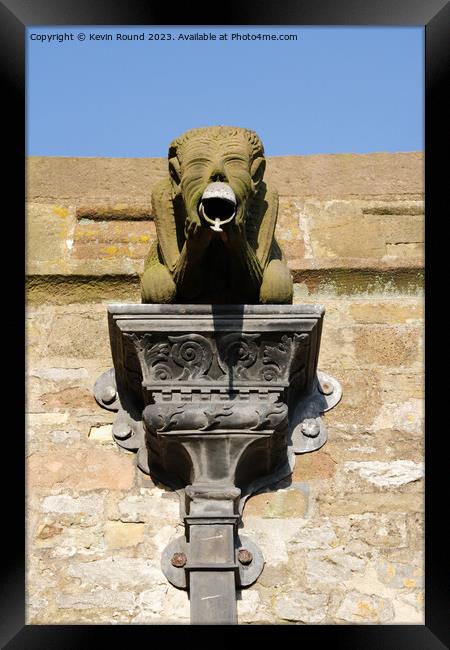 Gargoyle at Hartington church  Framed Print by Kevin Round