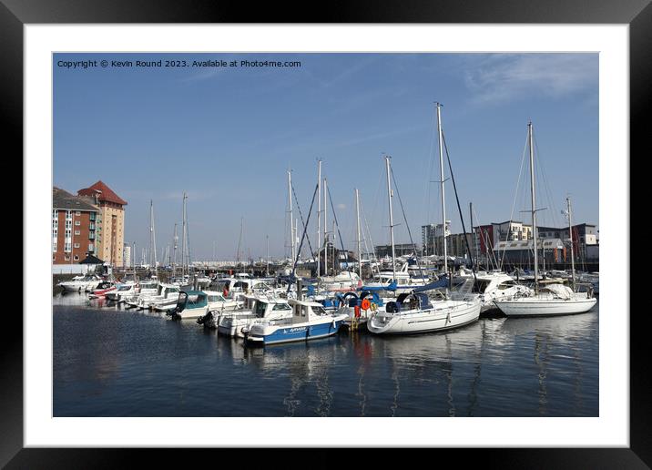 Boats in Swansea marina Framed Mounted Print by Kevin Round