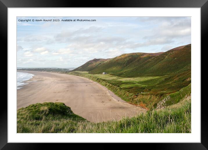 Rhossili beach Wales 2 Framed Mounted Print by Kevin Round