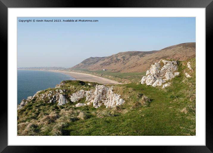 Rhossili Coast Wales Framed Mounted Print by Kevin Round