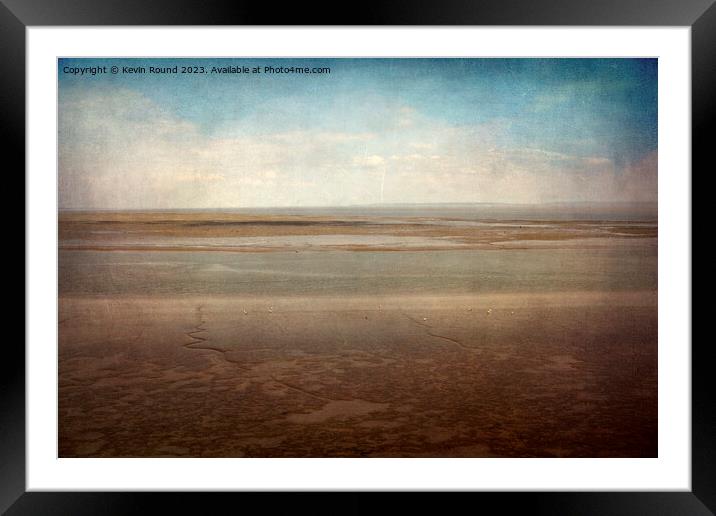 Severn Estuary Mudflats Grunge Framed Mounted Print by Kevin Round