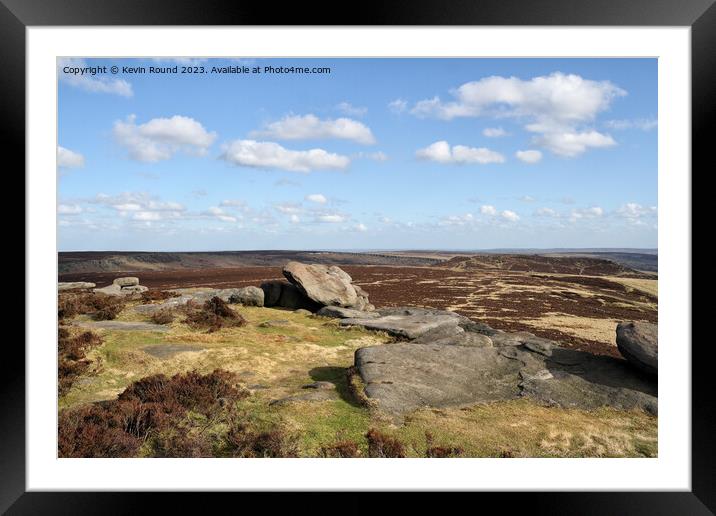 Stanage Edge Landscape Moorland Framed Mounted Print by Kevin Round