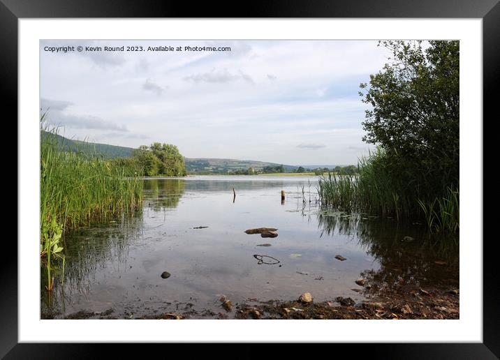 Llangorse lake Wales Framed Mounted Print by Kevin Round