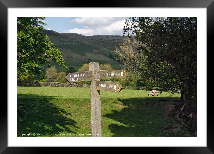 Pennine way sign Framed Mounted Print by Kevin Round