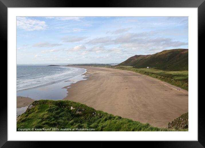 Rhossili Beach Wales. Framed Mounted Print by Kevin Round