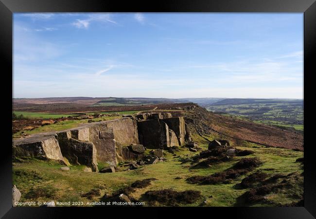 Curbar stonerock Framed Print by Kevin Round