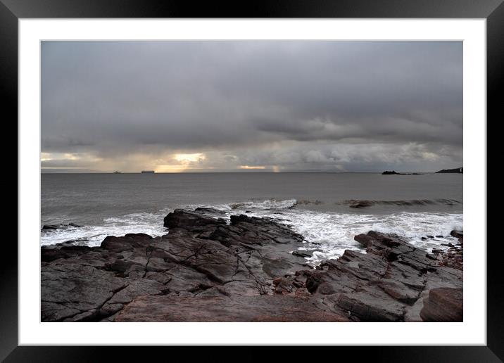 Bristol Channel Stormy Sky Framed Mounted Print by Kevin Round