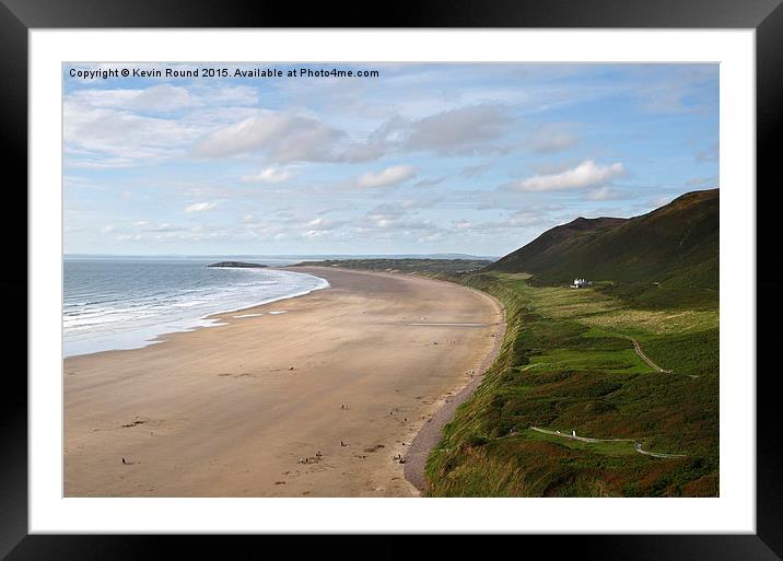  Gower Beach Rhossili Framed Mounted Print by Kevin Round