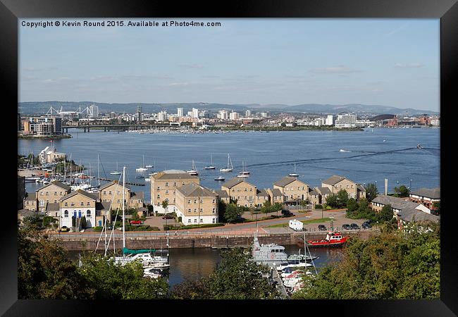 View of Cardiff Bay and Penarth Marina Framed Print by Kevin Round