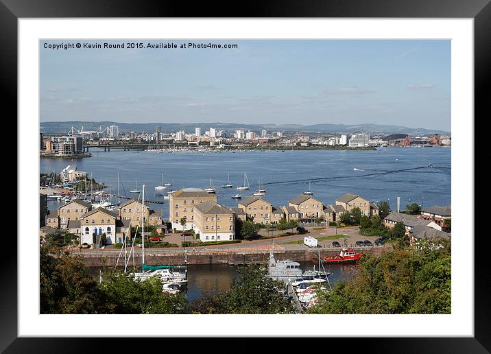 View of Cardiff Bay and Penarth Marina Framed Mounted Print by Kevin Round