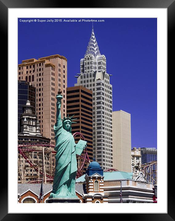 Statue of Liberty, Las Vegas, USA Framed Mounted Print by Super Jolly