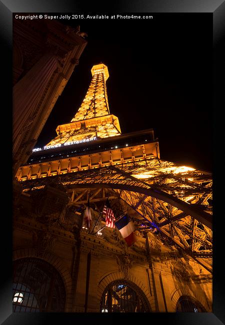 Eiffel Tower, Las Vegas Framed Print by Super Jolly