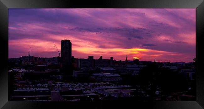 Sheffield Sunset Panorama Framed Print by Chris Watson