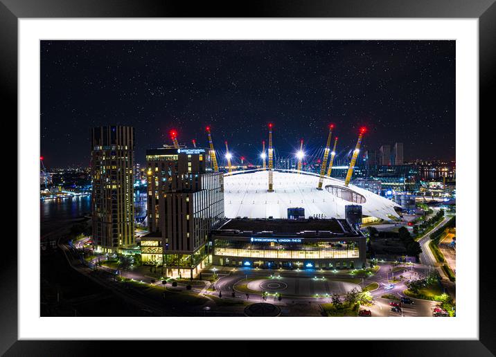 London O2 and the Intercontinental Hotel Framed Mounted Print by Christopher Fenton