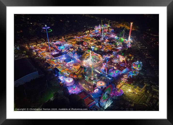 Hull FunFair at Night Framed Mounted Print by Christopher Fenton