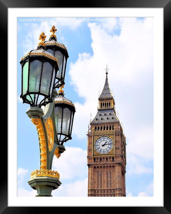  Big Ben With Lamp Framed Mounted Print by Peter McIlroy