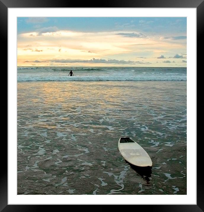 Playa Tamarindo, Costa Rica,  Surf and Sunset Framed Mounted Print by Eyal Nahmias