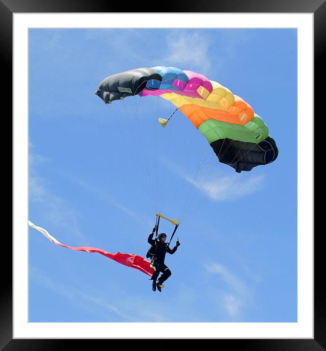 Parachutist Framed Mounted Print by Eyal Nahmias