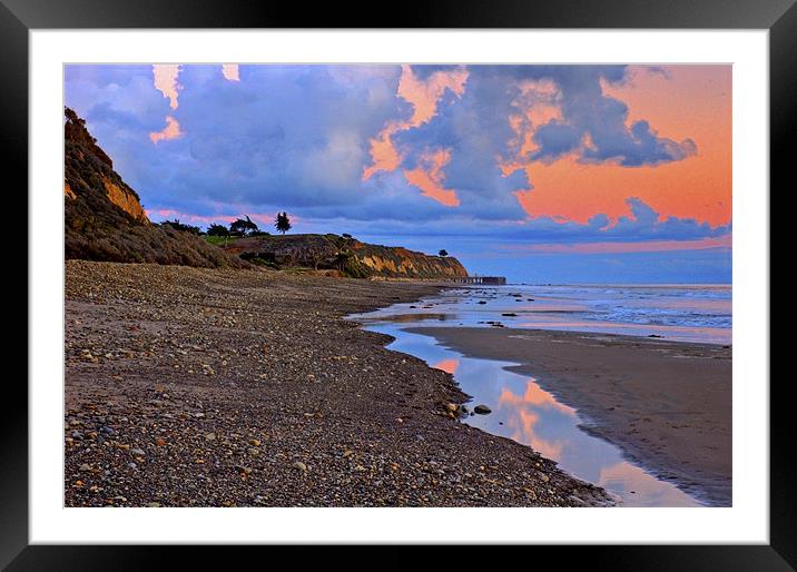 Tranquility. A section in Bacara Beach in Santa Ba Framed Mounted Print by Eyal Nahmias